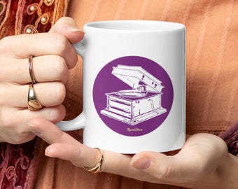 Vintage Record Player Mug | Gramophone "Revolution" Coffee Cup