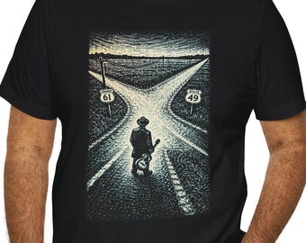 Robert Johnson Crossroads T-Shirt | Guitarist at Highway 61 & 49 | Delta Blues Tee