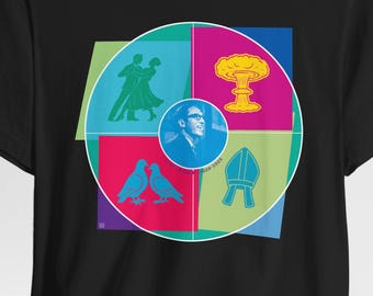 Camiseta homenaje a Tom Lehrer / Oda pop-art colorida a la sátira, la canción y la travesura