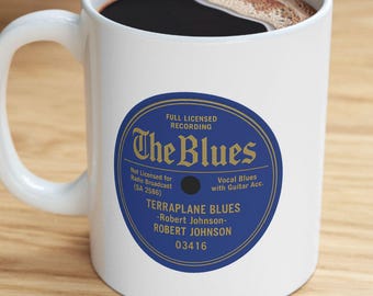 Vintage Robert Johnson Mug | Terraplane Blues Record Label Coffee Cup