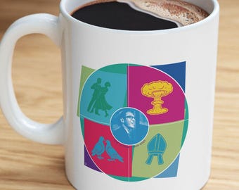 Tom Lehrer Tribute Mug | Pop-Art Coffee Cup for Satire & Musical Humor Fans