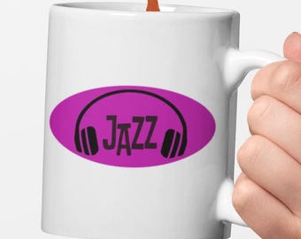 Jazz Headphones Mug | Retro Jazz Coffee Cup