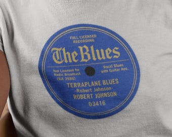 Vintage Robert Johnson Tee: Terraplane Blues Record Label Graphic T-Shirt