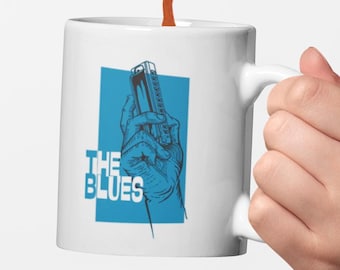 Blues Harmonica Mug | Vintage Music Coffee Cup