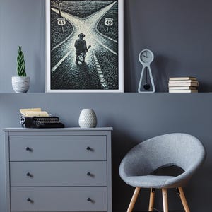 Robert Johnson Crossroads-poster | Gitarist bij Highway 61 & 49 | Deltablueskunst afbeelding 6