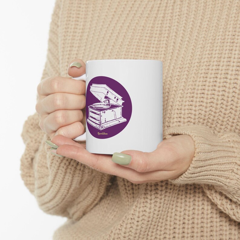 Vintage Record Player Mug | Gramophone "Revolution" Coffee Cup image 3