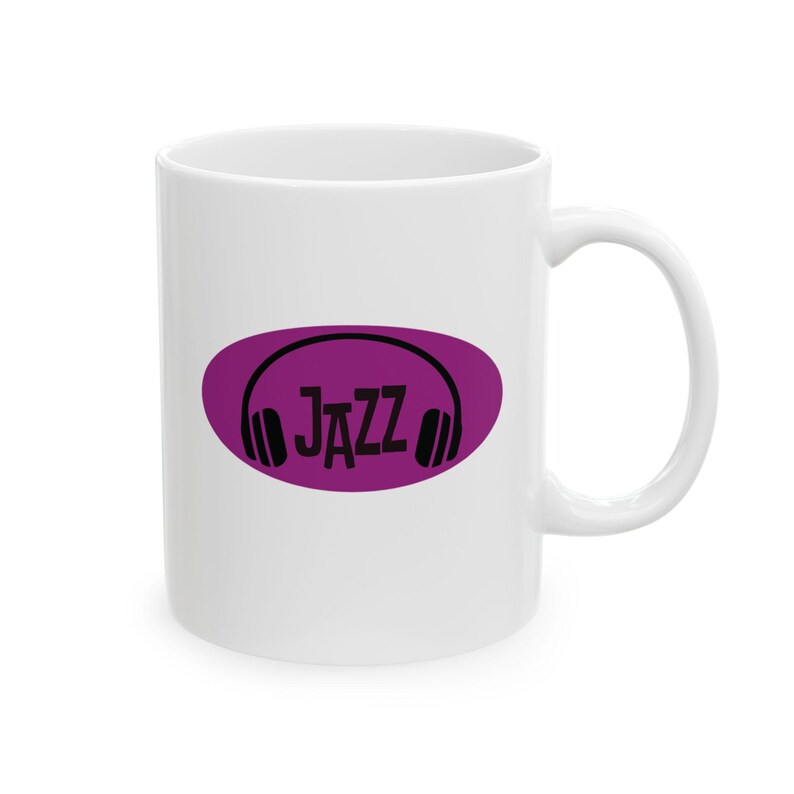 Taza con auriculares de jazz / Taza de café retro de jazz imagen 5