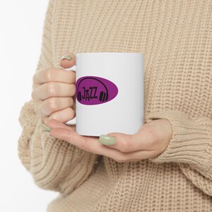 Taza con auriculares de jazz / Taza de café retro de jazz imagen 4