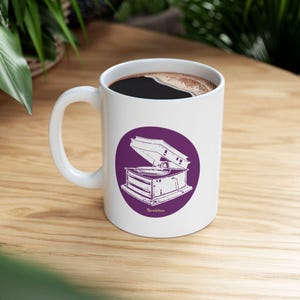 Vintage Record Player Mug | Gramophone "Revolution" Coffee Cup image 2