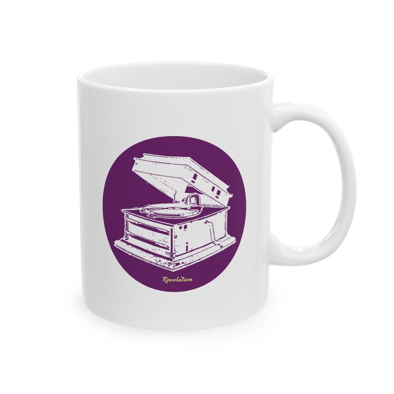Vintage Record Player Mug | Gramophone "Revolution" Coffee Cup image 5