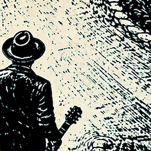 Robert Johnson Crossroads-poster | Gitarist bij Highway 61 & 49 | Deltablueskunst afbeelding 2