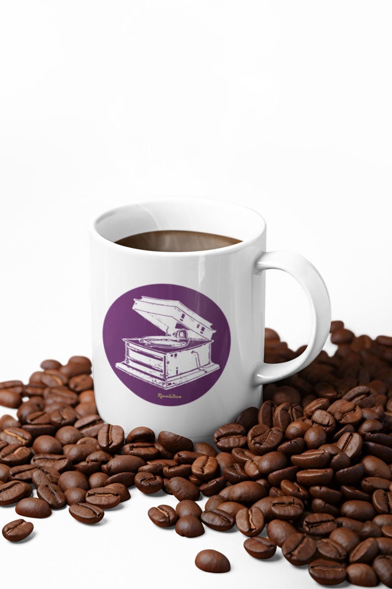 Vintage Record Player Mug | Gramophone "Revolution" Coffee Cup image 6