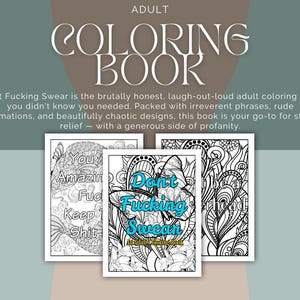 Don’t F*cking Swear | Funny Adult Coloring Book | Swear Word Digital Download | Stress Relief Coloring Pages | Sarcastic Printable Gift