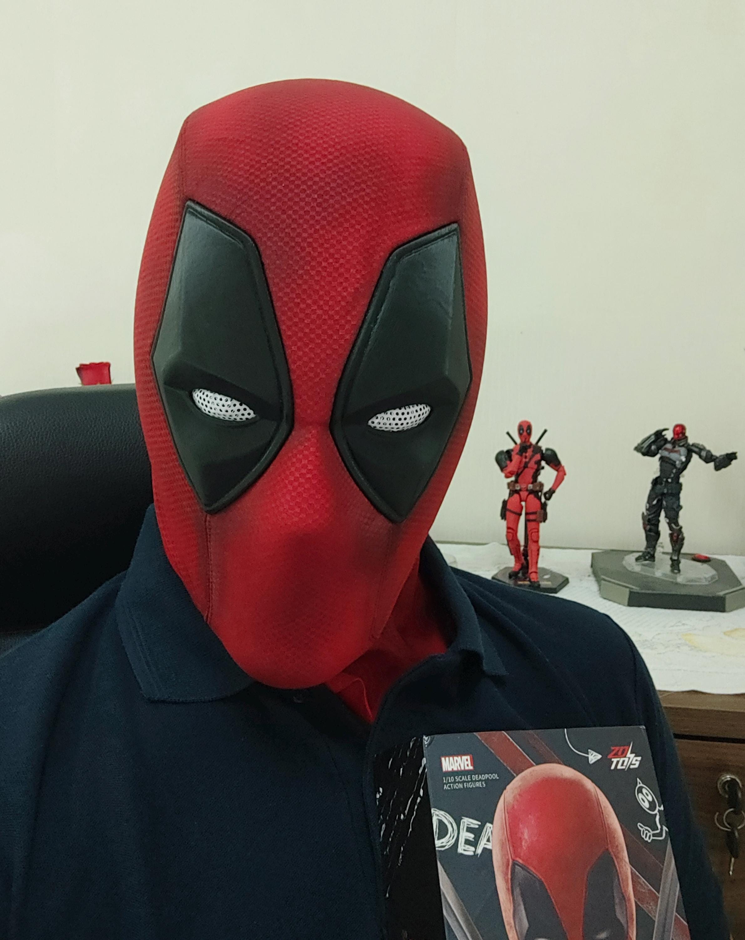 3DプリントPLAデッドプール マスク 赤と黒 3DプリントPLAデッドプール マスク 赤と黒特別