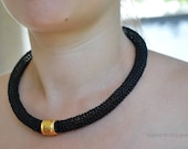 Statement tubular choker crocheted by hand