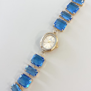 Reloj delicado para mujer, reloj hecho a mano para mujer, relojes vintage, reloj minimalista para mujer, regalo para ella, reloj de pulsera azul.
