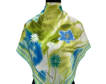 Vintage Guy Laroche Silk Scarf Jacquard Scarves Neckwear Wrap Neck Scarf Guy Laroche Shawl Silk Square Scarf Floral Foulards Wrap Silk Top