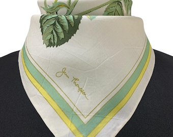 Vintage Jim Thompson Halstuch Seide Blume Schal Krawatte Accessoires Jim Thompson Schal Einstecktuch Einstecktuch Seide Bandana Halstuch