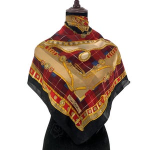 Vintage Pierre Cardi Seidenschal Krawatten Accessoires Pierre Cardin Quadratischer Schal Klassischer Schal Wrap Körperschal Foulards Top Wrap Silk Unisex