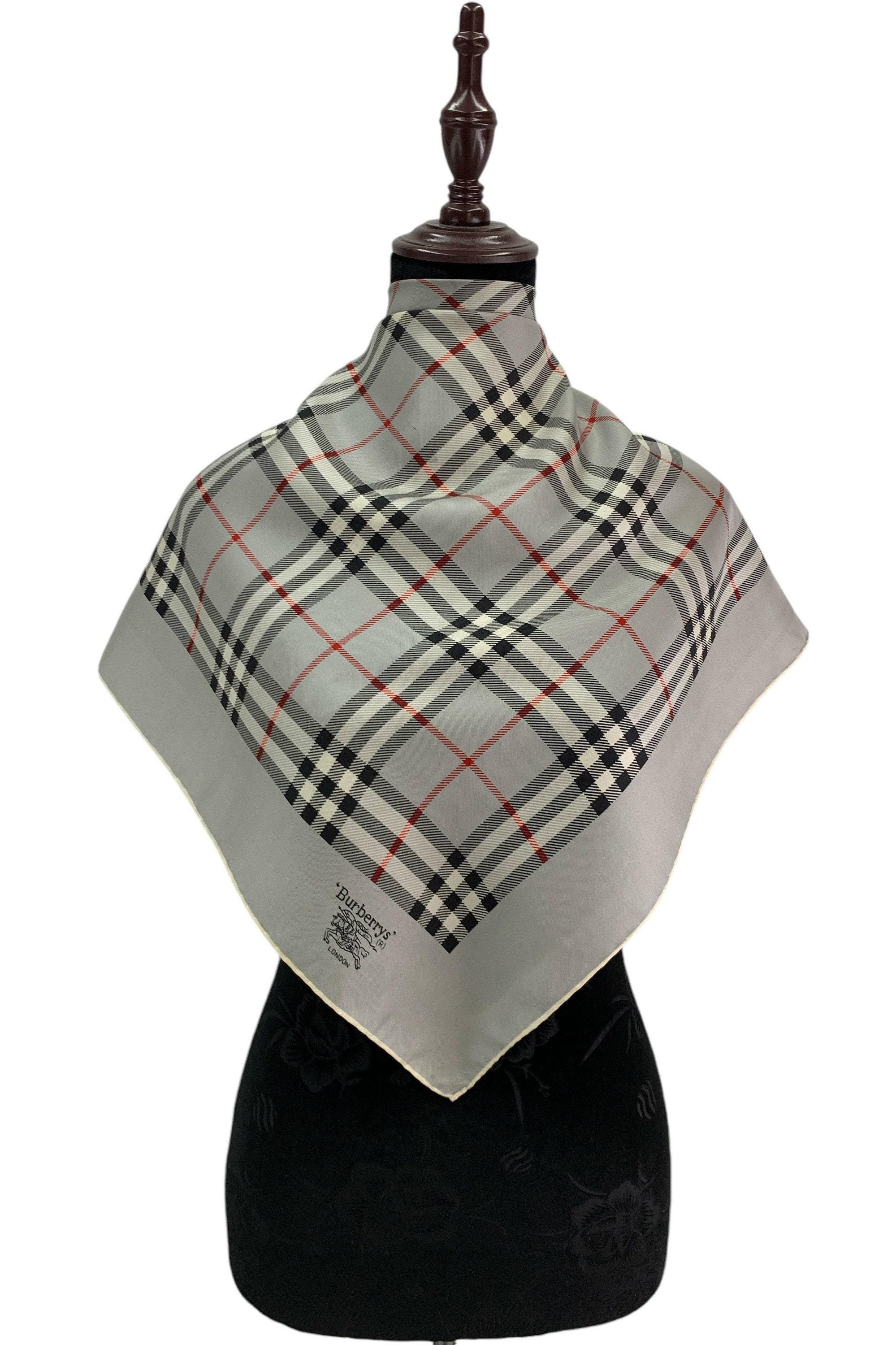ヴィンテージ バーバリー シルクスカーフ チェック柄スカーフ ネック