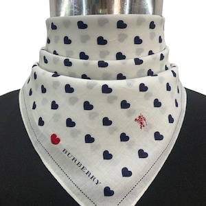 Vintage Burberry Handkerchief Love Pattern Pocket Square Burberry Bandana Top Neckwear Wrap Neckcloth Burberrys Neckerchief Scarf Neck Wear