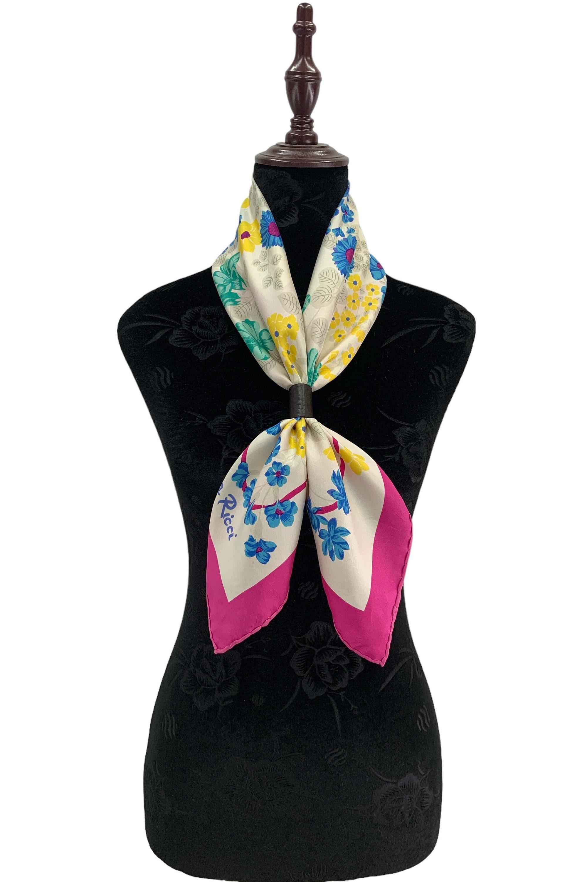 Foulard Carré En Soie Nina Ricci - 74x74 Cm - Multicouleur - État Correct Occasion