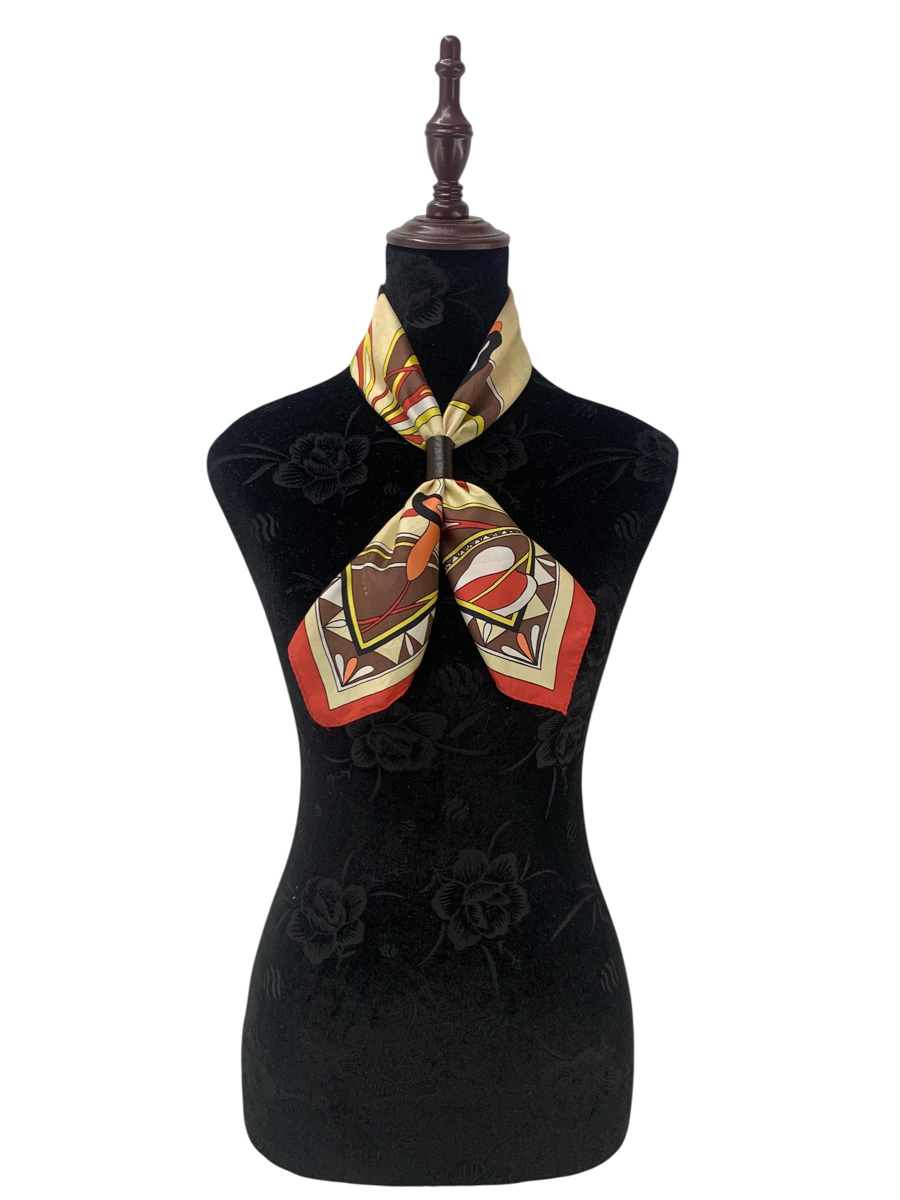 Vintage Yoshie Inaba Silk Scarf, Classic Floral Neckwear (21 X