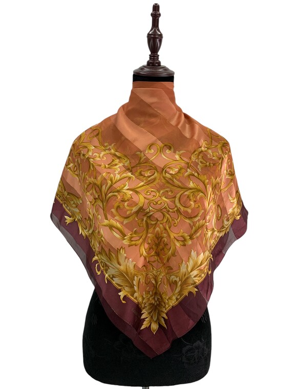 Foulard Carré Valentino Authentique En Soie 100% - Motif Floral Multicolore, Occasion Bon état