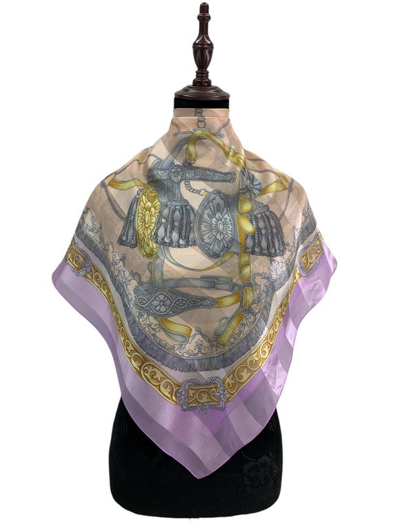 Vintage Alpha Cubic Silk Scarf Classic Scarves Neckwear
