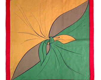 Vintage Roberta di Camerino Silk Scarf Classic Scarves Neckwear Wrap Silk Neckcloth Top Shawl Square Scarf Babushka Vintage Scarf Top Wear