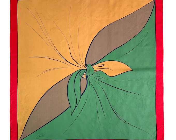 Vintage Roberta di Camerino Silk Scarf Classic Scarves Neckwear Wrap Silk Neckcloth Top Shawl Square Scarf Babushka Vintage Scarf Top Wear