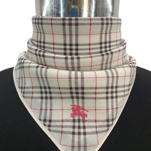 Vintage Burberrys Handkerchief Plaid Check Pocket Square Burberrys Bandana Top Neckwear Wrap Neckcloth Burberrys Neckerchief Scarf Neck Top