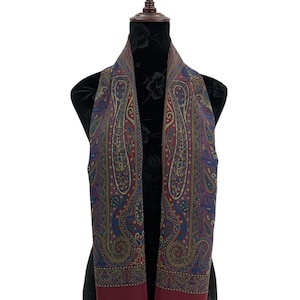 Vintage Paisley Silk Scarf Classic Scarves Neckwear Wrap Silk Foulards Paisley Shawl Rectangle Scarf Formal Wear Wrap Neck Scarf Top