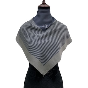 Vintage Karl Lagerfeld Silk Scarf Neckwear Striped Scarf Classic Shawl Silk Square Scarf Neckcloth Foulard Wrap Silk Scarf Vintage Babushka