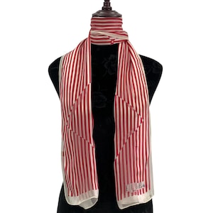 Vintage Elle Paris Seidenschal Gestreifte Schals Neckwear Wrap Elle Paris Schal Rechteck Schal Classic Style Elle Foulard Wrap Hals Schal Top