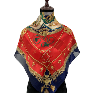 Vintage Tassel Classic Silk Scarf Red Scarves Neckwear Wrap Neck Scarf Classic Shawl Silk Square Scarf Tassel Foulards Wrap Body Unisex Wear