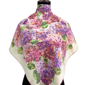 Vintage Luciano Soprani Silk Scarf Flower Scarves Neckwear Wrap Body Scarf Luciano Soprani Shawl Silk Square Scarf Vintage Babushka Top Wear