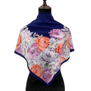 Vintage Pierre Cardin Seidenschal Krawatten Accessoires Wrap Halstuch Quadratischer Schal Schal Wrap Seidenblumen Schal Top Foulards Frauen Schal
