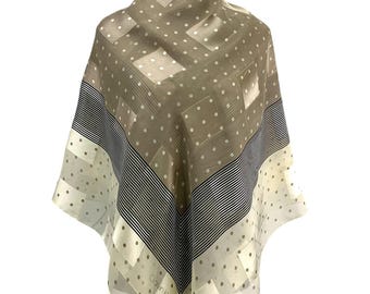 Vintage Calvin Klein Silk Scarf Polka dot Scarves Neckwear Accessories CK Scarf Neckcloth Vintage Polka dot Shawl Square Scarf Wrap Silk Top
