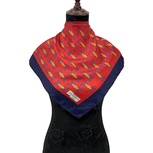 Vintage JG Dubois Silk Scarf Small Scarves Neckwear Accessories Wrap Neck Silk JG Dubois Shawl Silk Square Scarf Foulards Classic Scarf Top