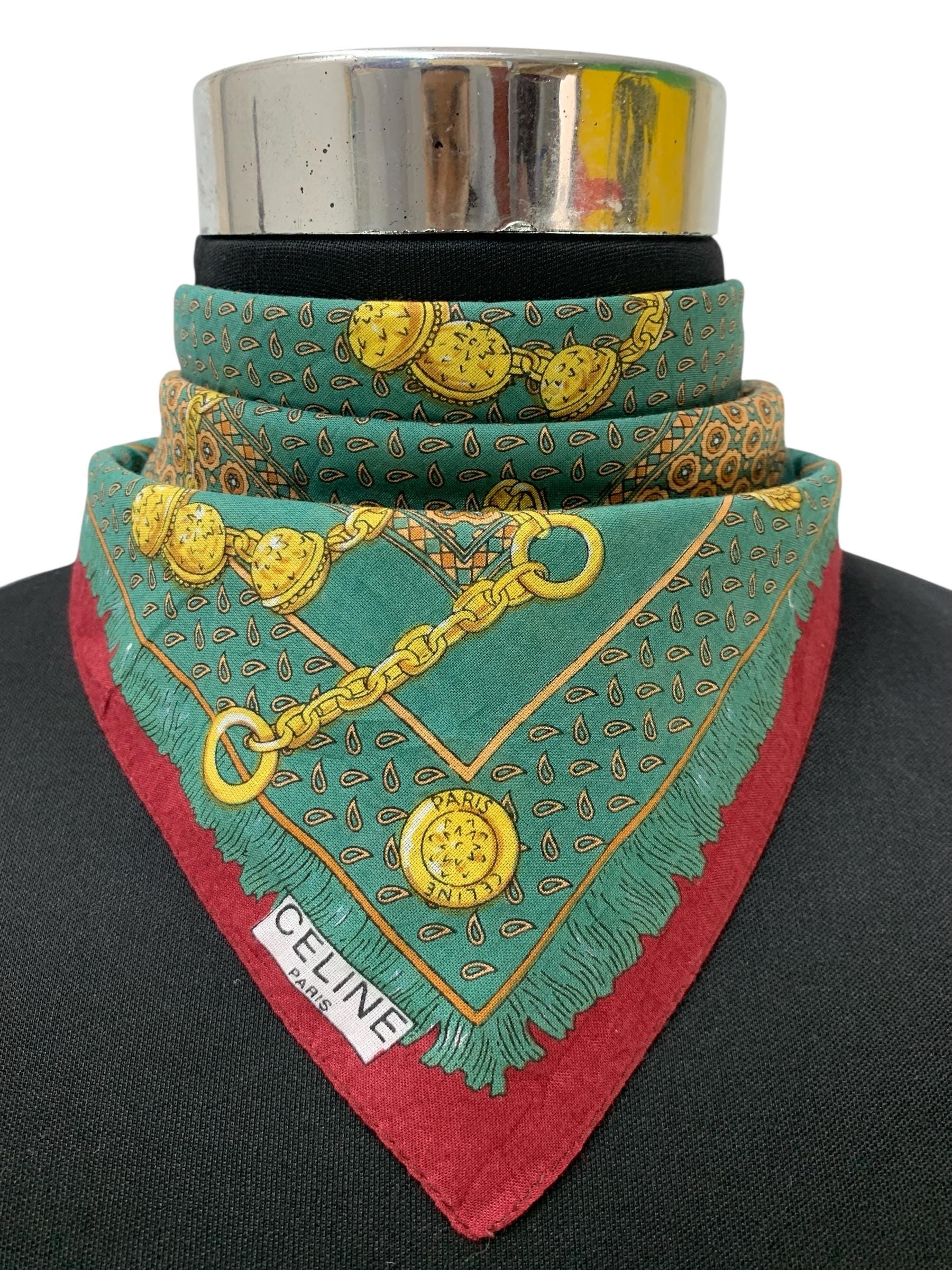 Celine??Geometric Patterned scarve Vintage Celine Silk Scarf, Celine Silk Muffler, Vintage  main image 3