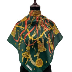 スカーフ　紐　タッセル　SUN KYUNG SA 大判　88cm Sun Kyung Sa Scarf - Etsy