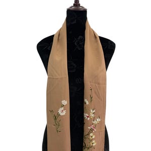Vintage Lib Ornamente Silk Scarf Flower Scarves Neckwear Wrap Lib Ornamente Shawl Rectangle Scarf Classic Foulard Silk Wrap Neck Scarf Top