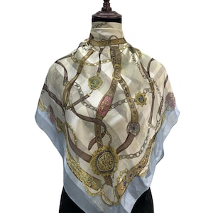 Vintage Felix Buhler Silk Scarf Neckwear Classic Scarf Felix Buhler Shawl Silk Square Scarf Neckcloth Scarf Foulard Wrap Silk Scarf Top