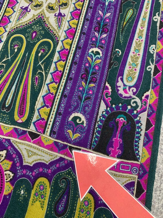 Buy Vintage Etro Wool Silk Scarf Paisley Scarves Neckwear