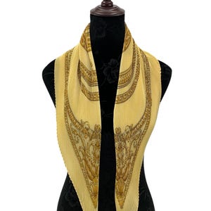 Vintage Pleated Silk Scarf Classic Scarves Neckwear Accessories Wrap Neckcloth Pleated Scarf Shawl Wrap Neck Scarf