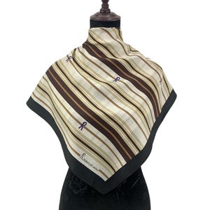 Vintage Roberta di Camerino Silk Scarf Striped Scarves Neckwear Accessories Wrap Silk Vintage Shawl Silk Square Scarf Classic Foulard Scarf