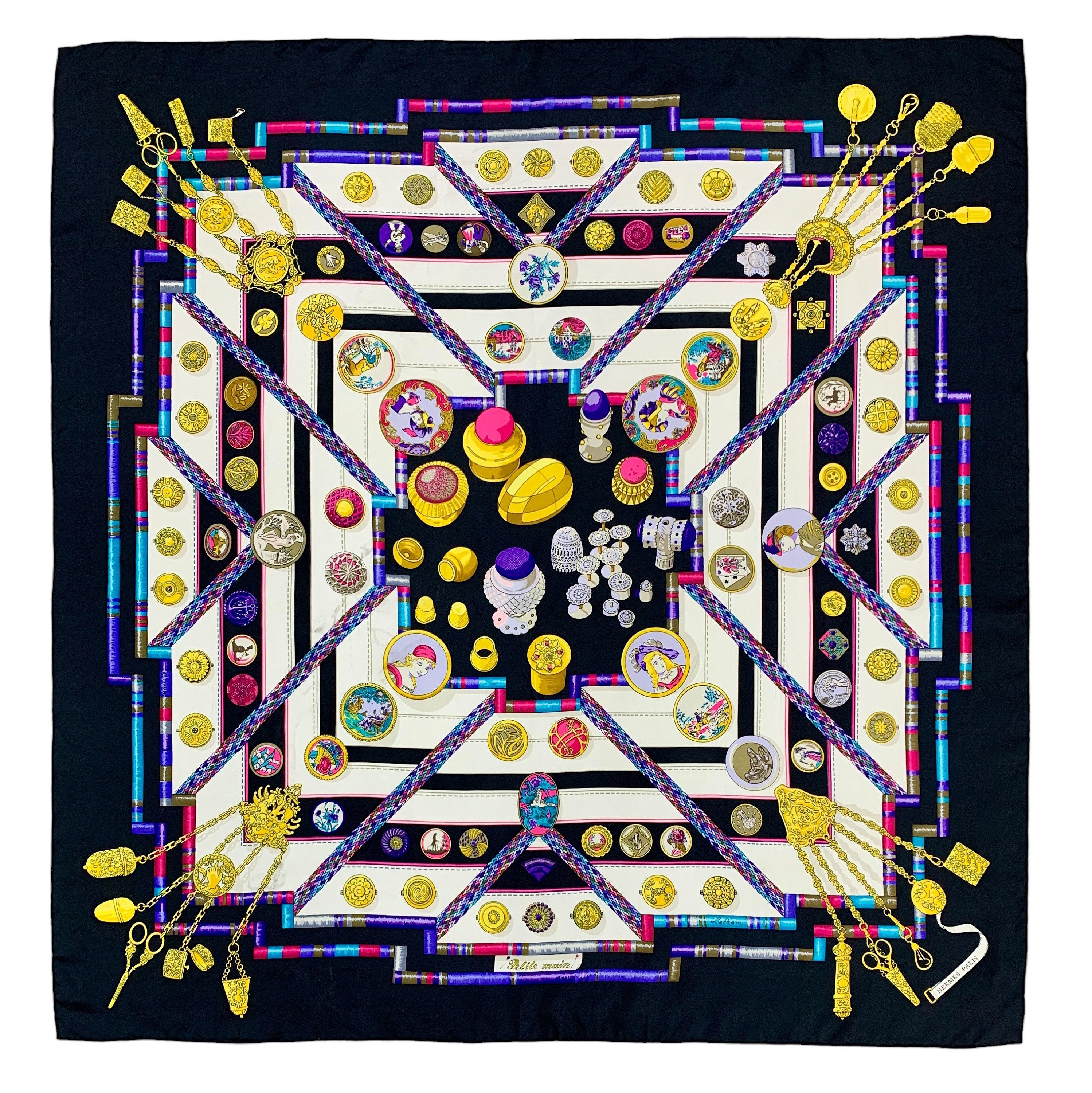 Vintage Hermes Petit Main by Caty Latham 90s Hermes Silk Scarf