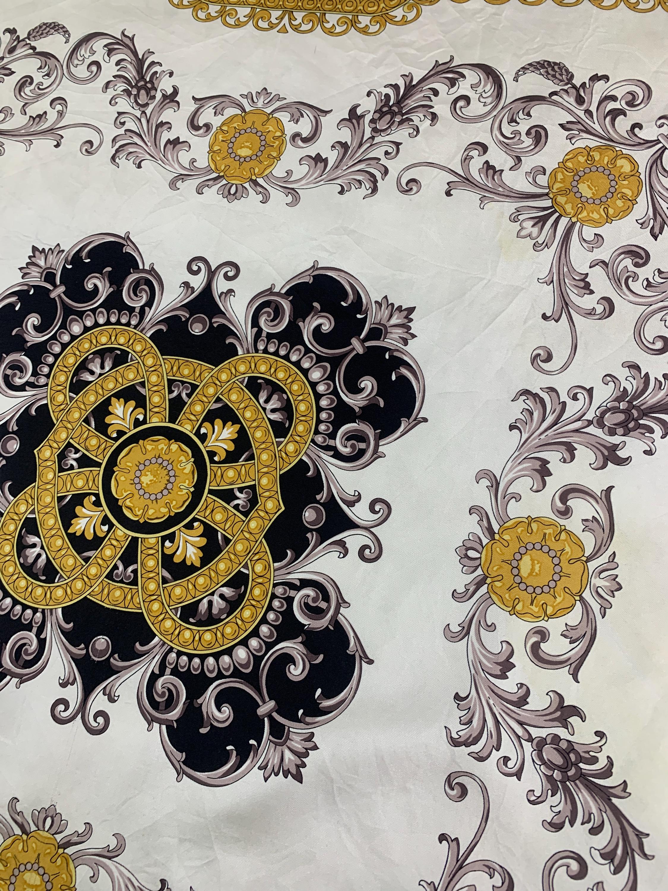 Vintage Tino Lauri Silk Scarf Classic Filigree Scarves Neckcloth