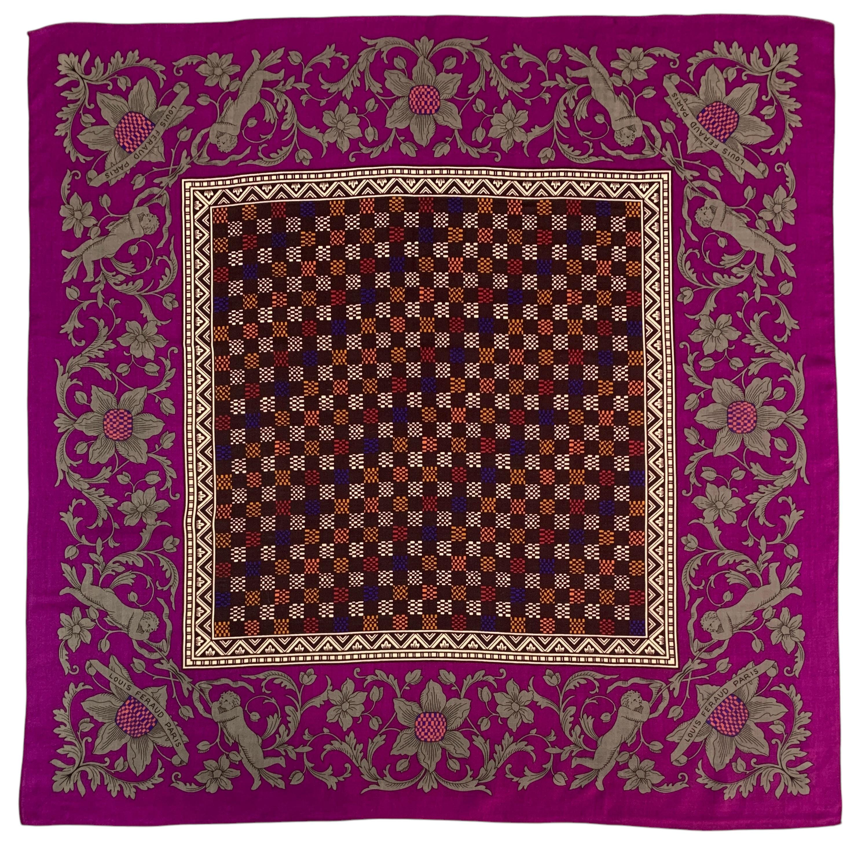 Vintage Louis Feraud Wool Scarf Neckwear Classic Scarf Louis